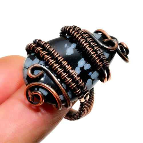 Gaia’s Aegis – Obsidian Copper Ring