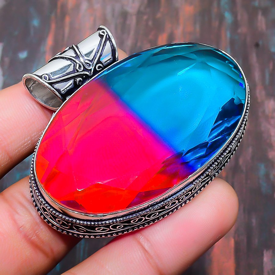 Ember Sky – Dual-Tone Crystal Pendant