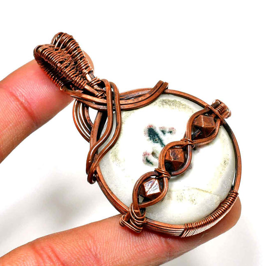 Earthen Harmony – Copper-Wrapped Stone Pendant