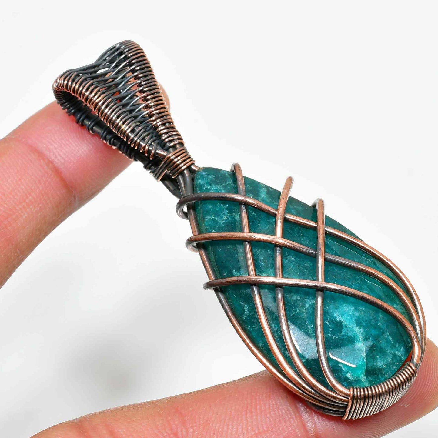 Tranquil Aurora – Turquoise Copper Pendant