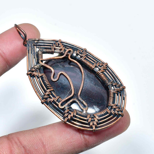 Gaia’s Embrace – Copper-Wrapped Stone Pendant