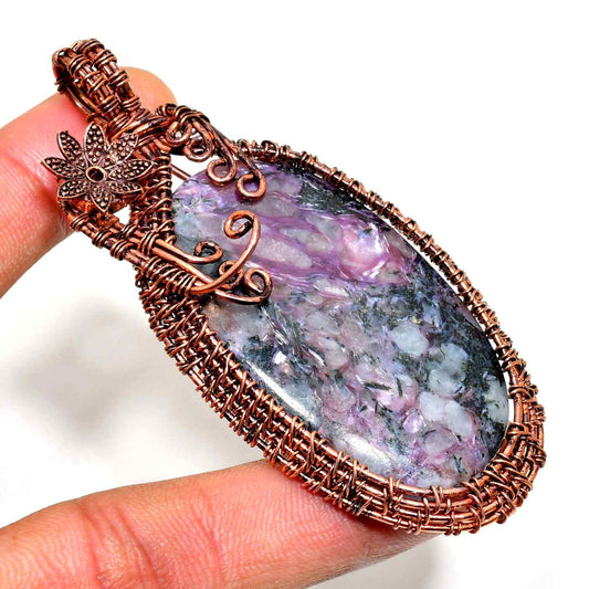 Luna’s Grace – Amethyst & Oxidized Copper Pendant