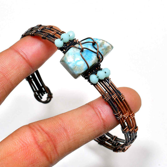 Tranquil Tide – Larimar & Copper Bracelet