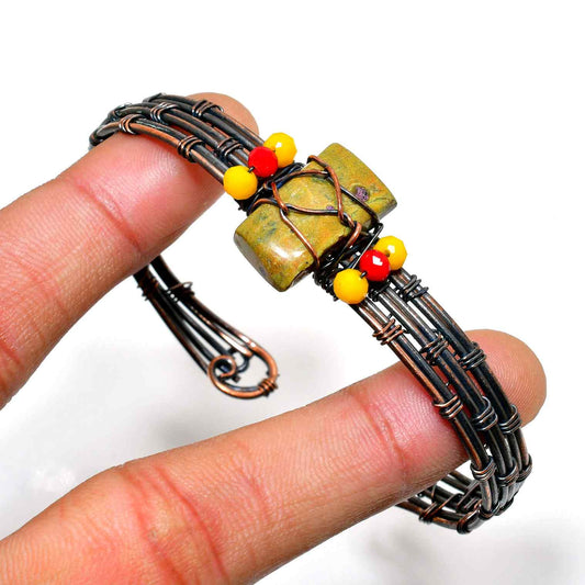 Earth’s Palette – Copper & Stone Bracelet