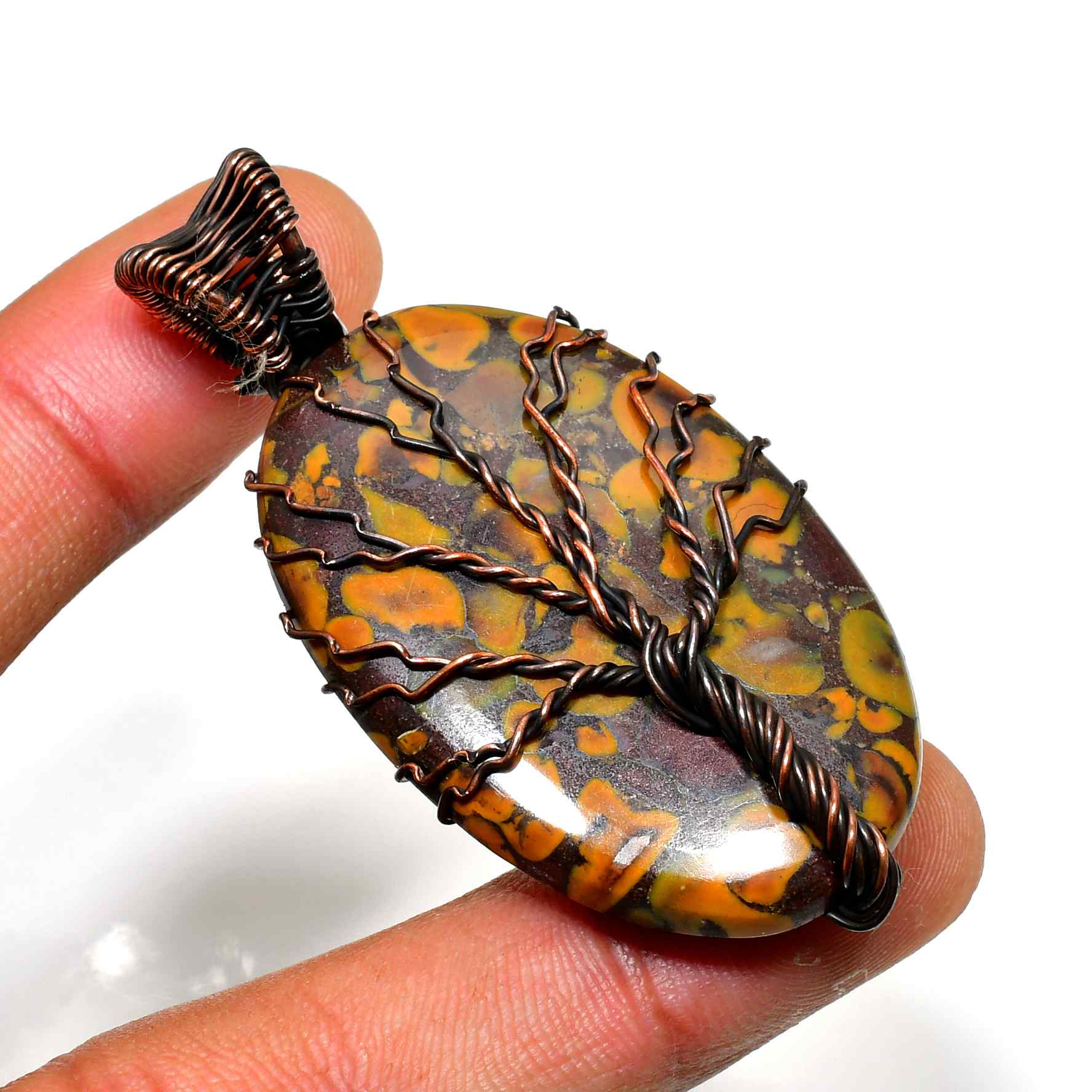 Gaia’s Roots – Jasper Copper Tree of Life Pendant