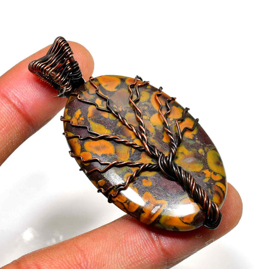 Gaia’s Roots – Jasper Copper Tree of Life Pendant