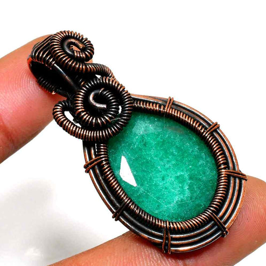 Serenity’s Embrace – Amazonite Copper Pendant