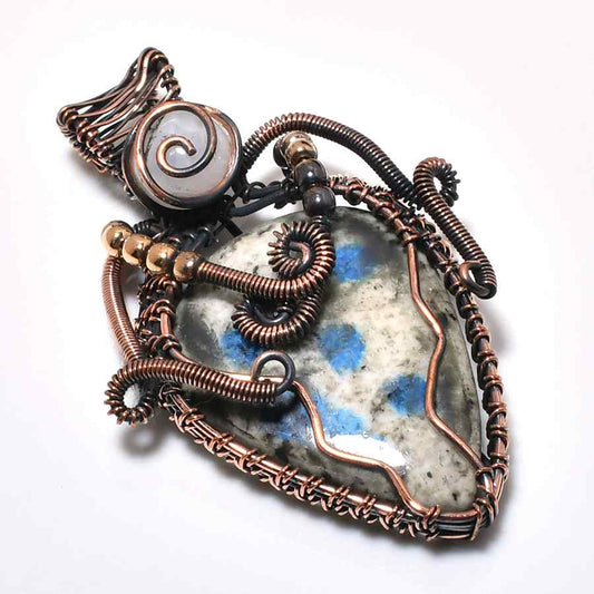 Earth’s Embrace – Natural Stone Copper Wrap Pendant
