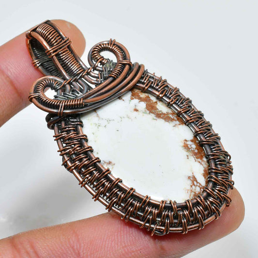 Nature’s Embrace – Copper-Wrapped Earthstone Pendant