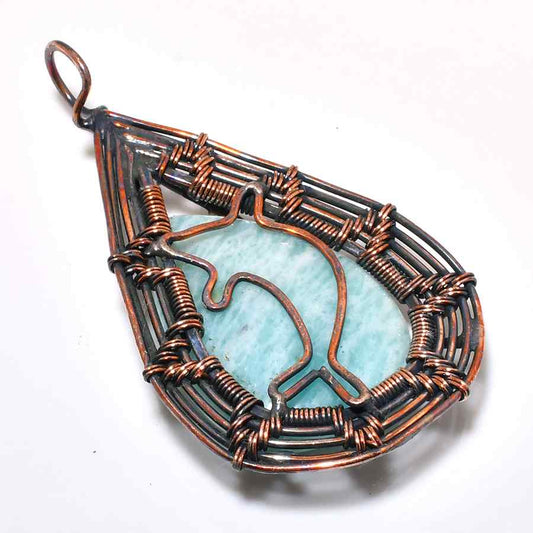 Sea Serenity – Aquamarine Copper Pendant