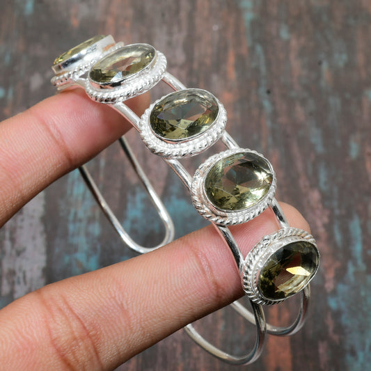 Silverstone Serenity – Gemstone Silver Cuff