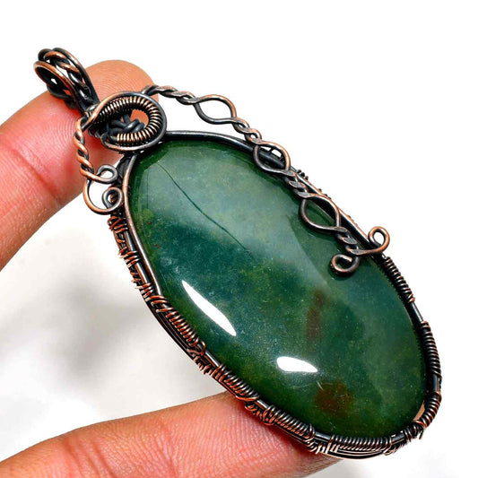 Gaia’s Embrace – Jade Copper Pendant