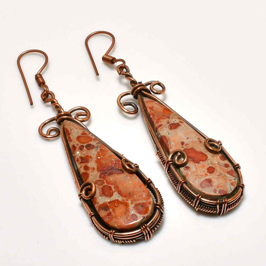 Terra’s Embrace – Jasper Copper Earrings