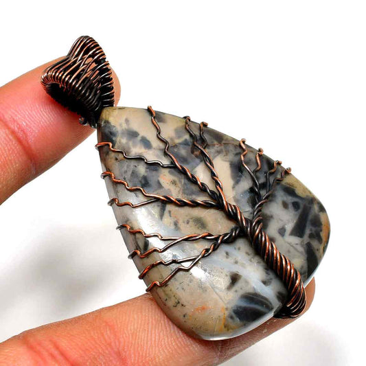 Terra’s Talisman – Copper-Wrapped Stone Pendant