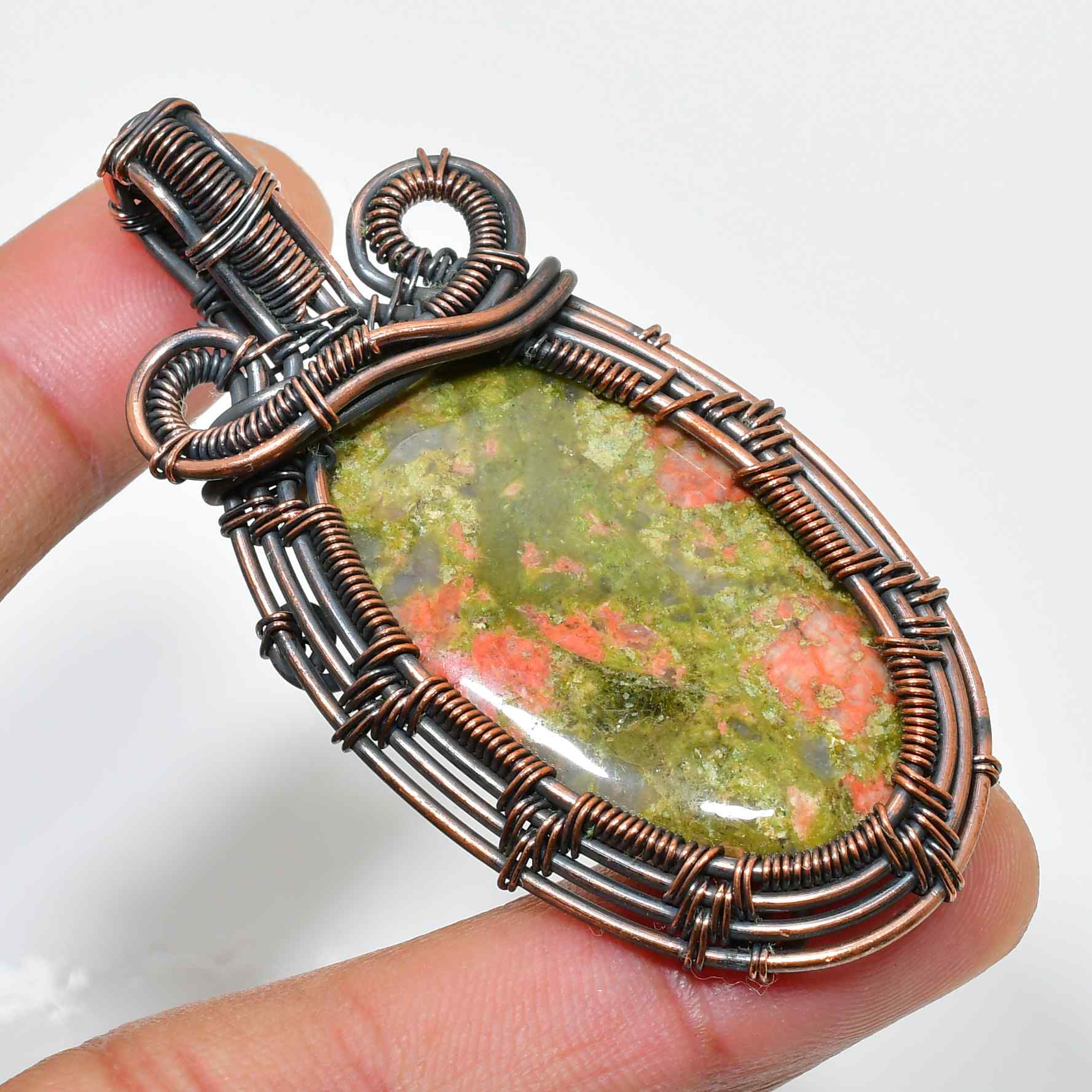 Eden’s Harmony – Unakite Copper Pendant