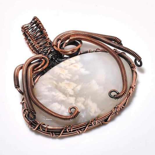 Gaia’s Embrace – Copper Wrapped Agate Pendant