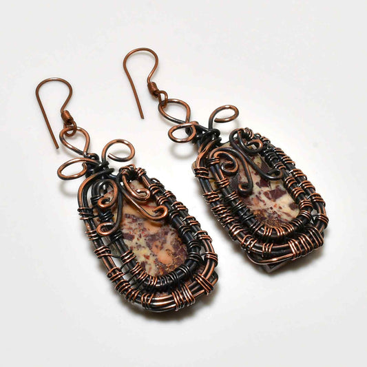 Gaia’s Harmony – Copper-Wrapped Gemstone Earrings