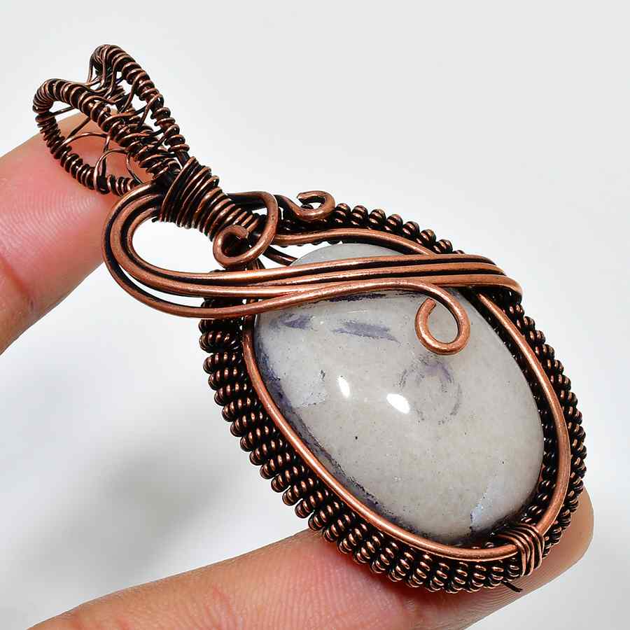 Ezra’s Embrace – Copper-Wrapped Grounding Stone Pendant
