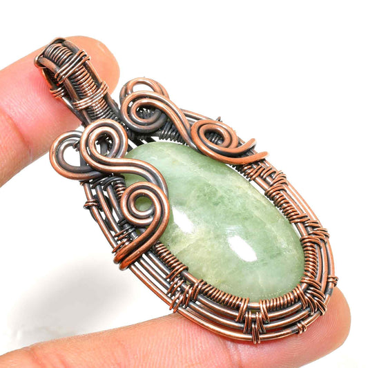 Harmony’s Embrace – Copper-Wrapped Jade Pendant