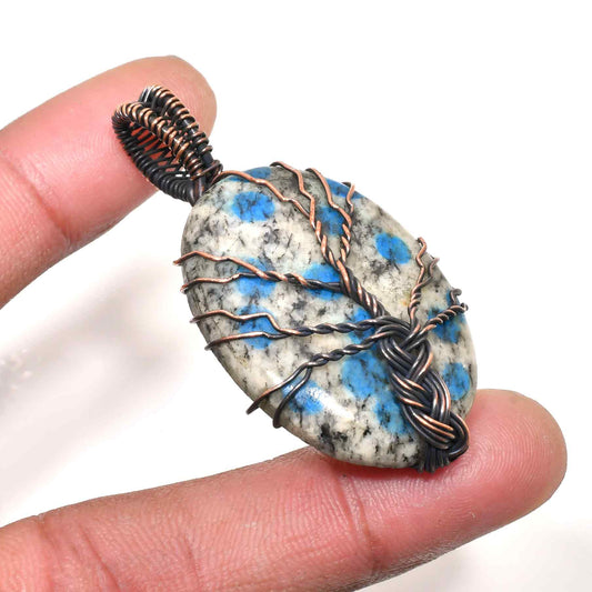 Celestial Forest – Blue Granite Copper Pendant