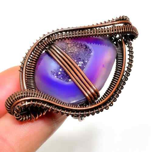 Celestial Harmony – Agate & Copper Pendant