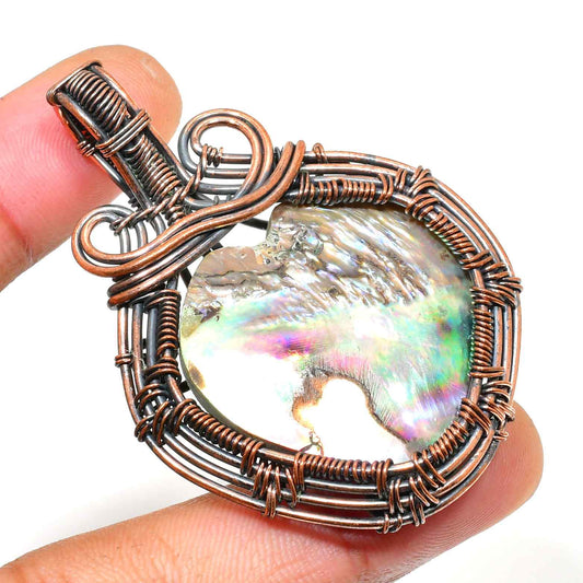 Tidal Whisper – Abalone Copper Pendant