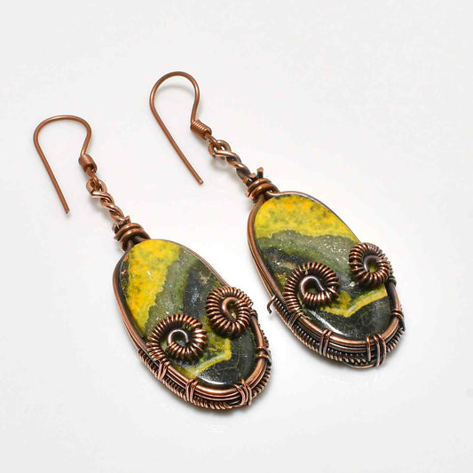 Gaia’s Embrace – Jade & Copper Earrings