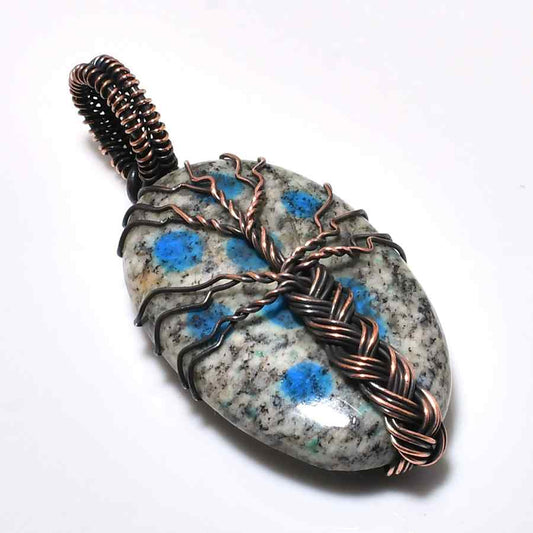 Azure Grove – Oxidized Copper Tree of Life Pendant