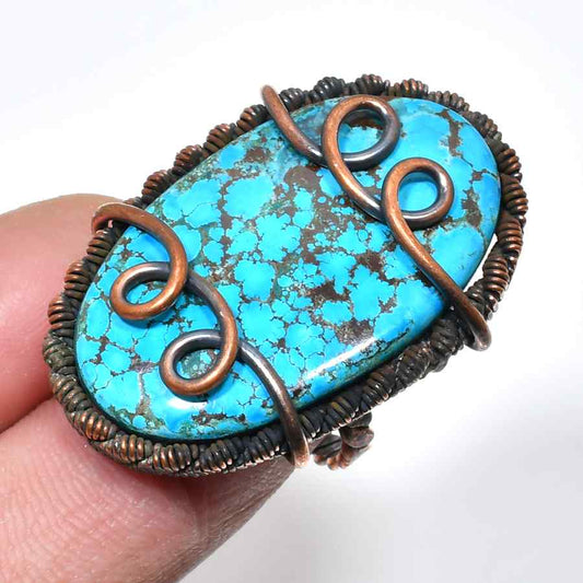 Luna’s Serenity – Turquoise Copper Ring