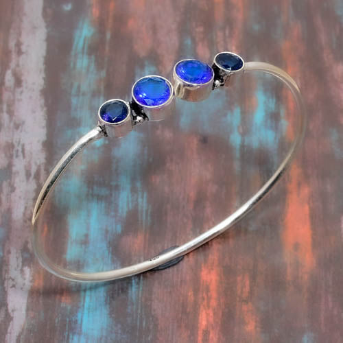 Mystic Opal – Blue & Black Sterling Silver Bracelet