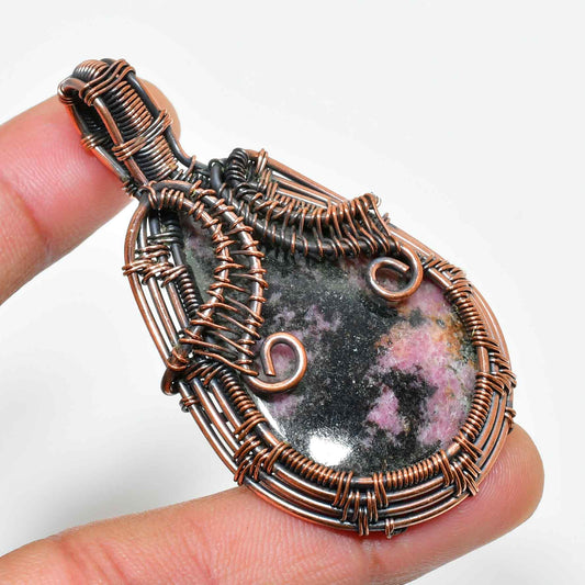 Gaia’s Embrace – Copper-Wrapped Stone Pendant