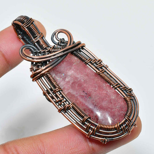 Serenity Rose – Pink Tourmaline Copper Pendant