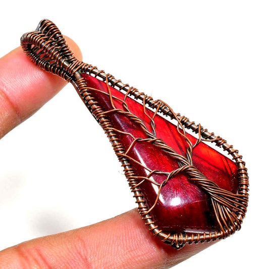 Gaia’s Ember – Red Jasper Copper Pendant