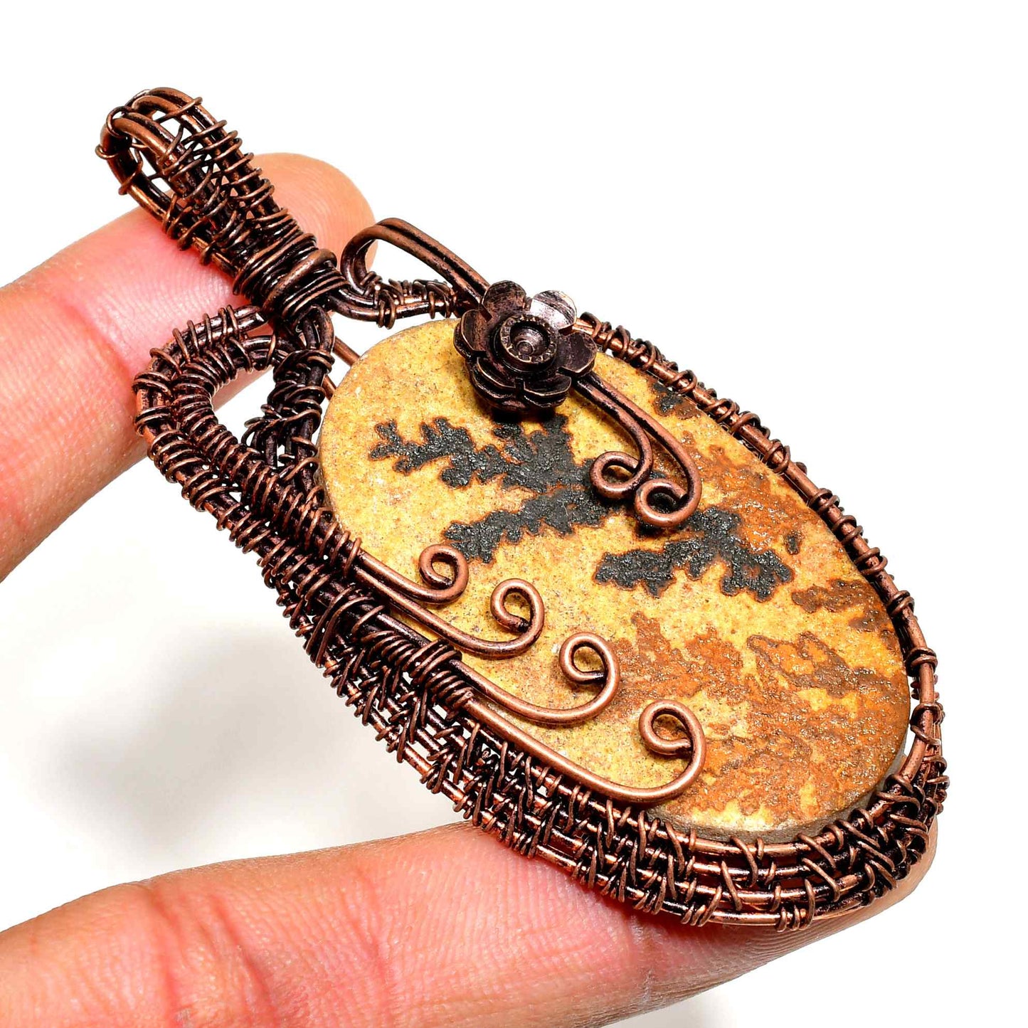 Gaia’s Embrace – Jasper & Copper Pendant
