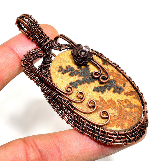Gaia’s Embrace – Jasper & Copper Pendant