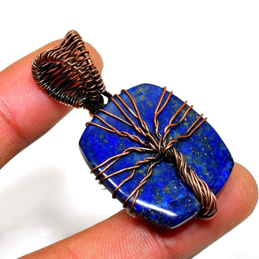 Cosmic Clarity – Lapis Lazuli & Oxidized Copper Pendant