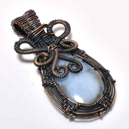 Zen Serenity – Aquamarine & Antiqued Brass Pendant
