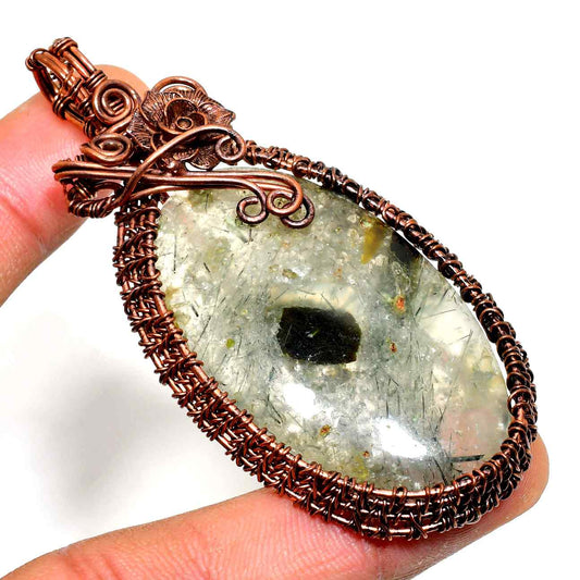 Gaia’s Harmony – Copper-Wrapped Gemstone Pendant