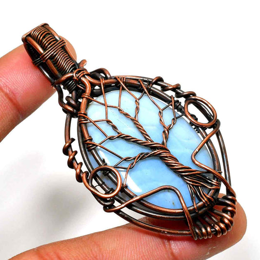 Tranquil Tide – Aqua Stone Copper Pendant