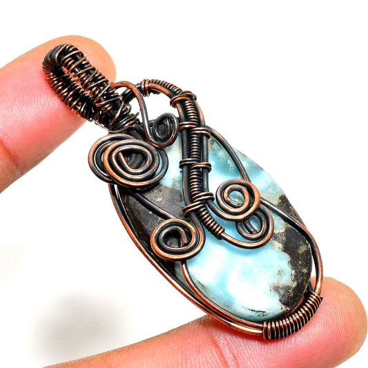 Tranquil Clarity – Turquoise Copper Pendant