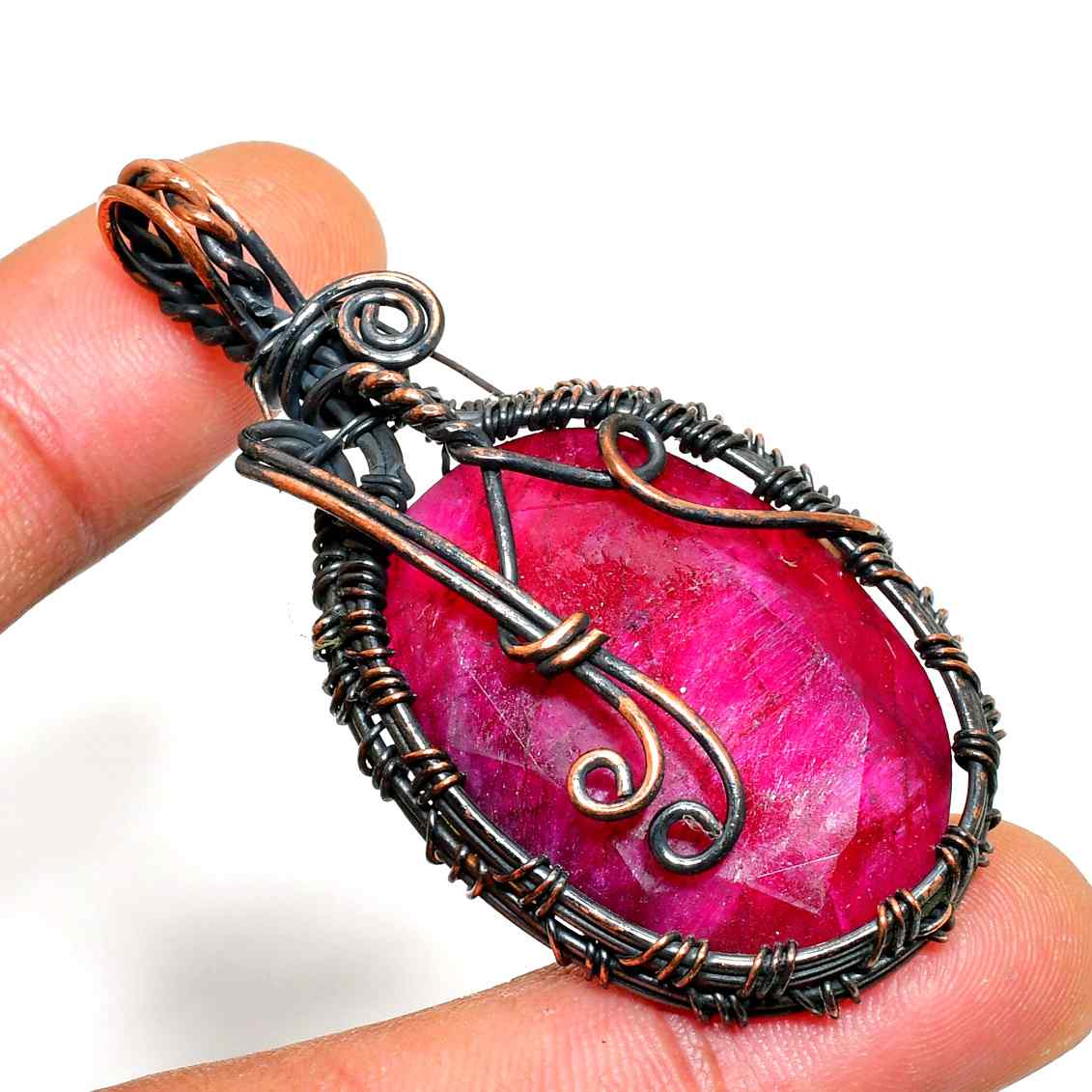 Emberheart – Ruby Copper Pendant