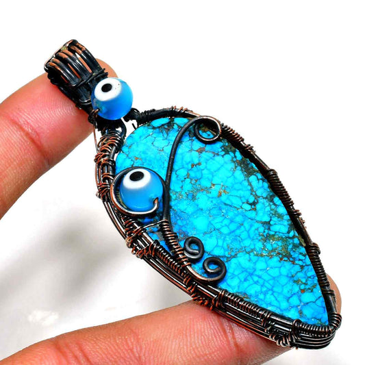Ocean’s Guardian – Turquoise & Copper Pendant