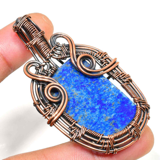 Celestia’s Clarity – Lapis Lazuli & Copper Pendant