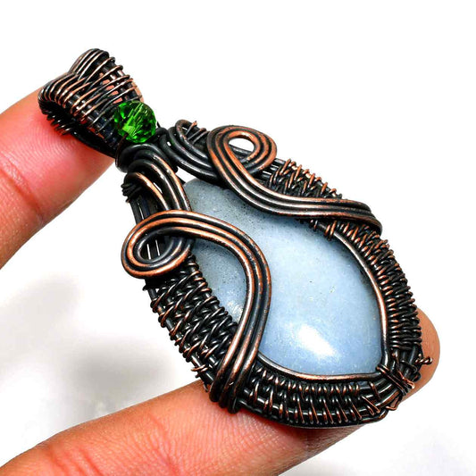 Tranquil Tides – Aquamarine Copper Pendant