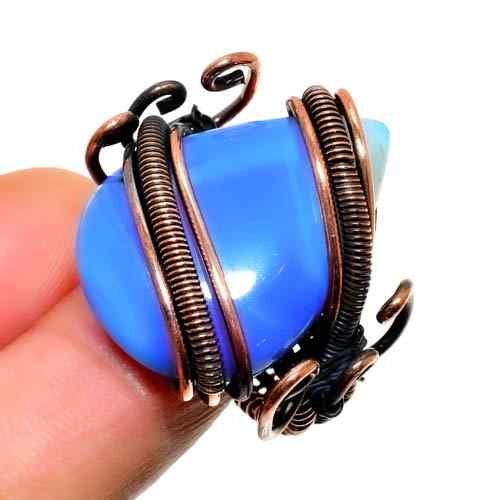 Ocean’s Whisper – Larimar & Antique Brass Ring