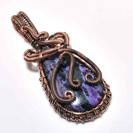 Ezra’s Veil – Handcrafted Amethyst & Oxidized Copper Pendant