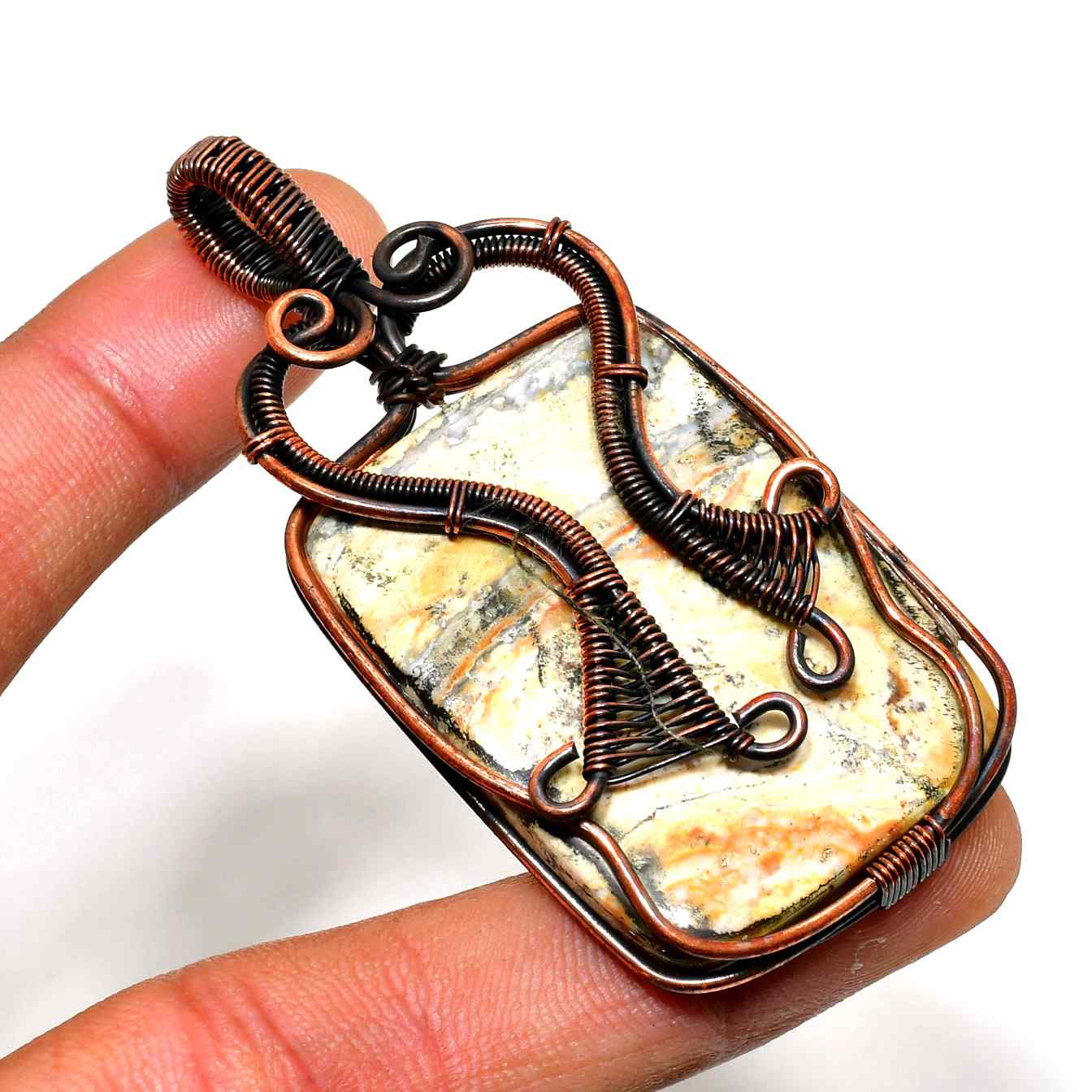 Earth’s Embrace – Agate Copper Pendant