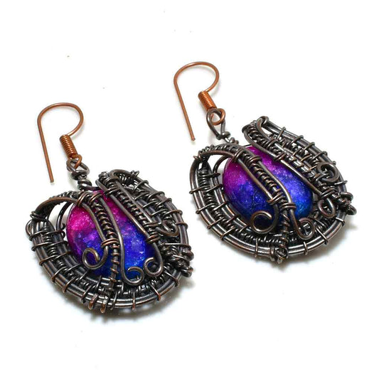 Celeste’s Muse – Purple & Blue Gemstone Copper Earrings