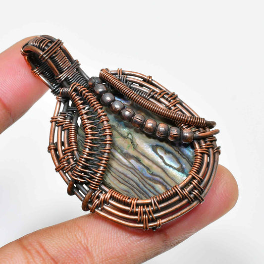 Seaside Whisper – Abalone & Copper Pendant