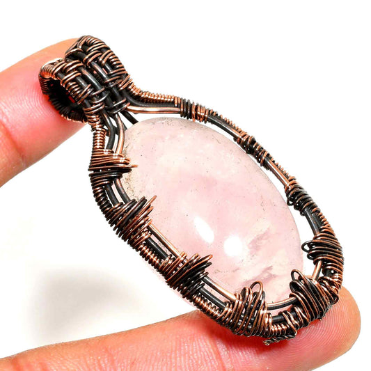 Harmony’s Heart – Rose Quartz & Copper Pendant